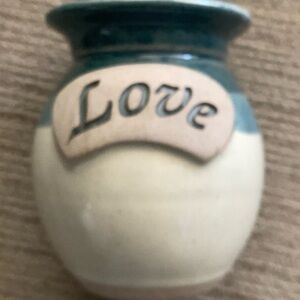 Ceramic Vase with 'Love' Inscription